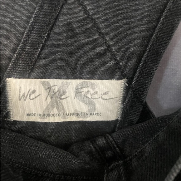 Free People Denim Overalls Womens XS Black We The Free Ziggy One Piece Boho - Picture 4 of 8